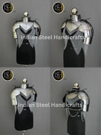 Knight Brave Female Armor, Gorget Pouldron Armor, Chaianmail Armor,Cosplay Armor, Sca Armor, Larp Armor, Gifts for Women. ISH Collection