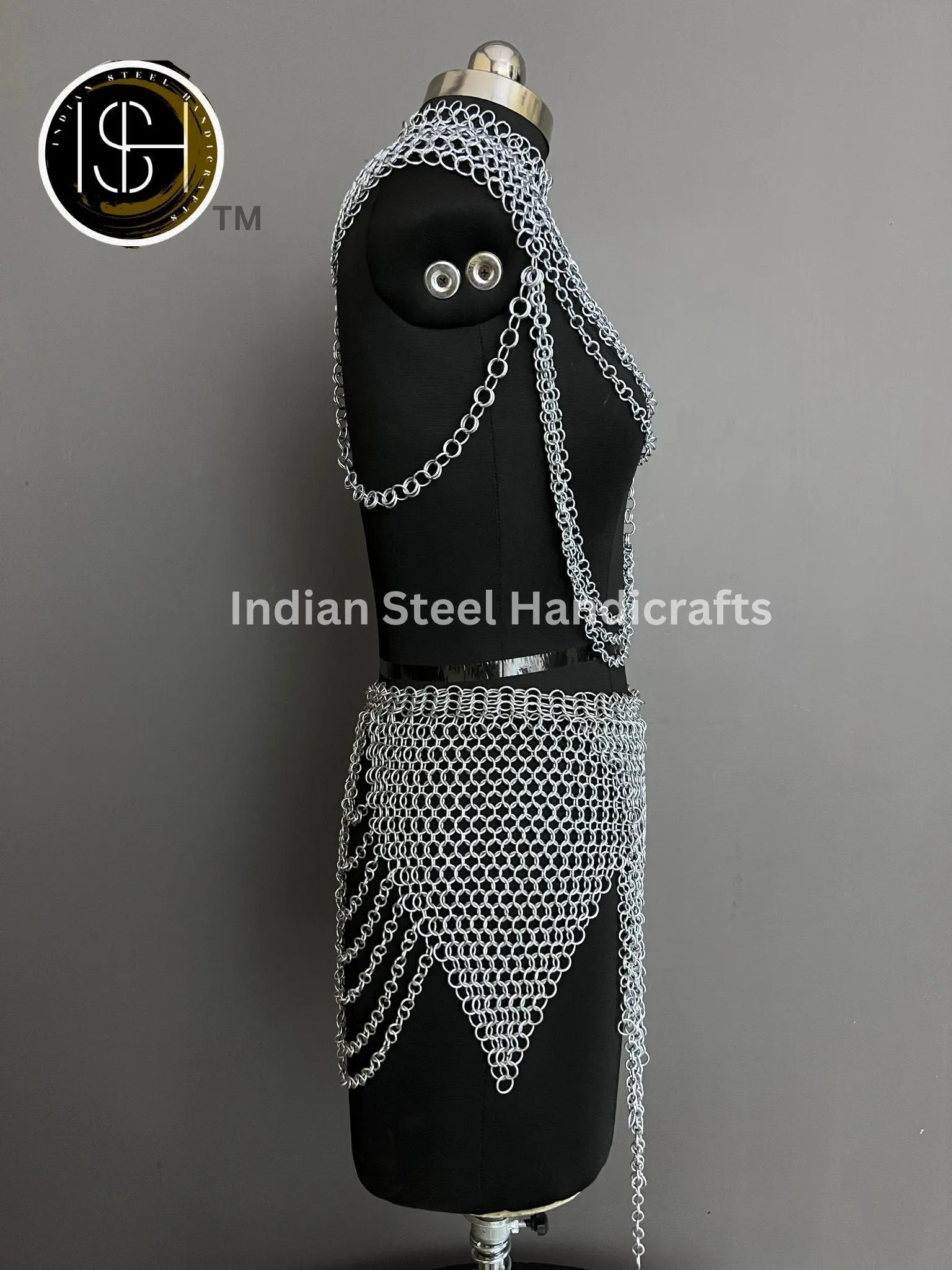 Metal Viking Skirt & Top, Ren faire Chainmaille Handmade Medieval Cosplay Armor, SCA Larp Costume, Mother's day Reenactment, Christmas Gift