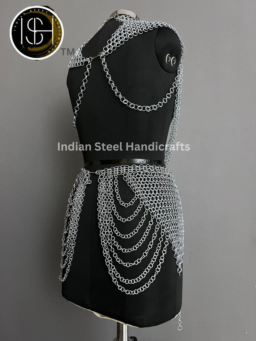 Metal Viking Skirt & Top, Ren faire Chainmaille Handmade Medieval Cosplay Armor, SCA Larp Costume, Mother's day Reenactment, Christmas Gift