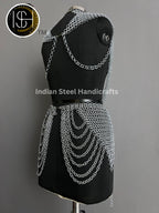 Metal Viking Skirt & Top, Ren faire Chainmaille Handmade Medieval Cosplay Armor, SCA Larp Costume, Mother's day Reenactment, Christmas Gift