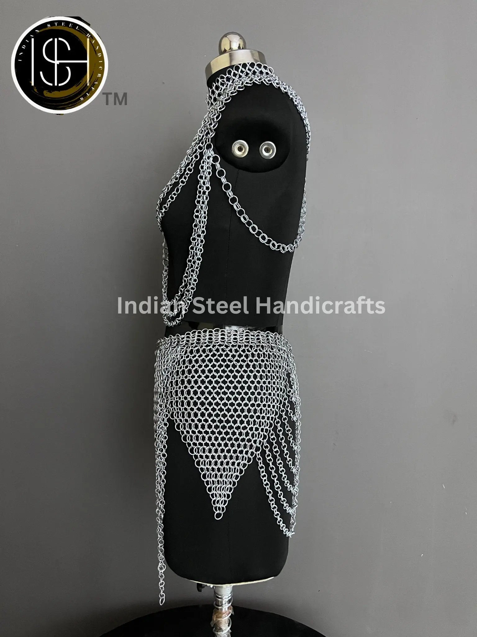 Metal Viking Skirt & Top, Ren faire Chainmaille Handmade Medieval Cosplay Armor, SCA Larp Costume, Mother's day Reenactment, Christmas Gift