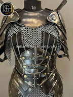 Medieval Ancient Cuirass Armor, Brave Lady Armor,Chainmail Armor, Cosplay Armor, Sca Armor, Larp Armor, Fantasy Armor, Gift for women. ISH Collection