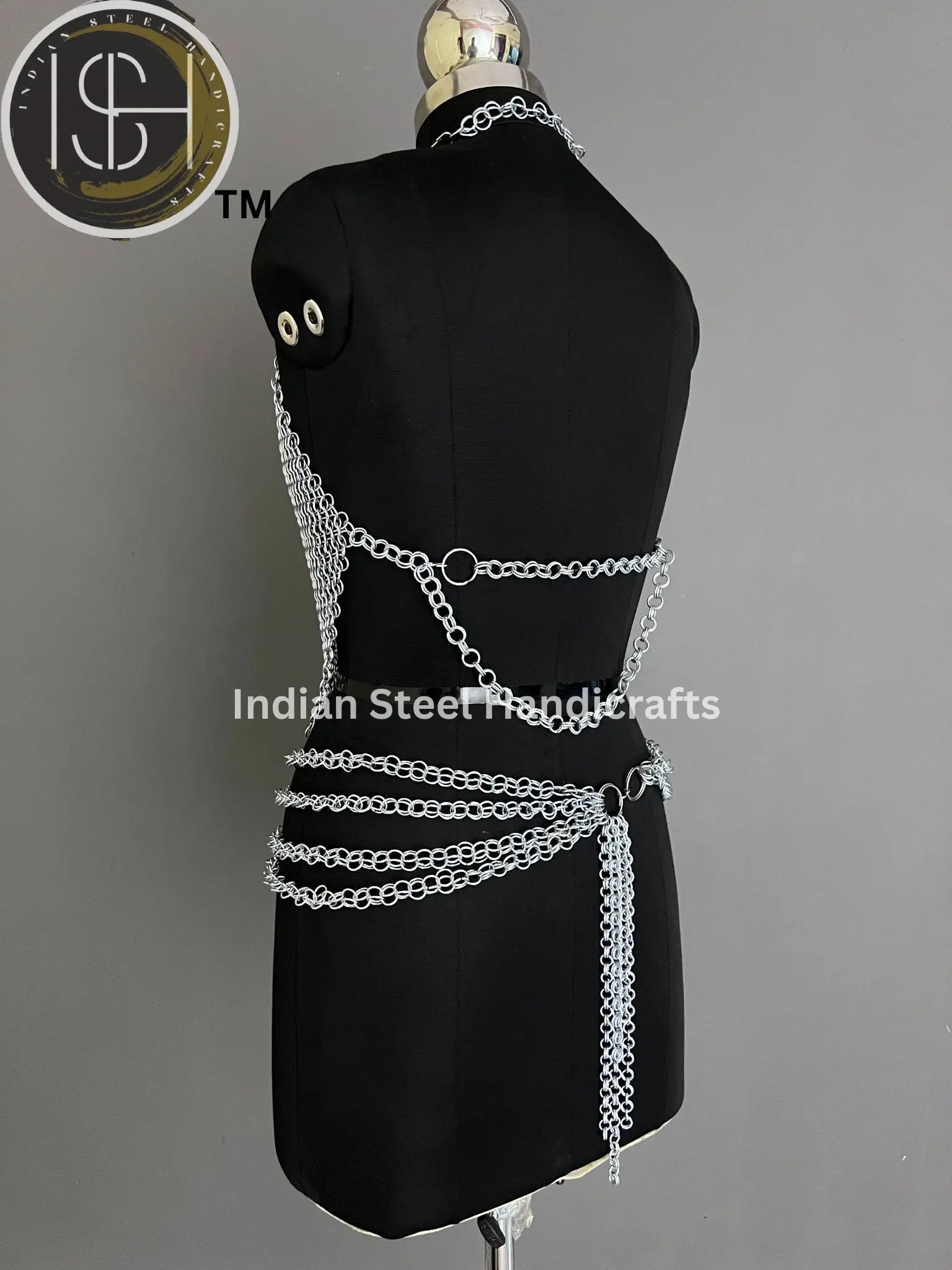 Metal Viking Top & Belt, Ren faire Chainmaille Handmade Medieval Cosplay Armor, SCA Larp Costume, Mother's day Reenactment, Christmas Gift. ISH Collection