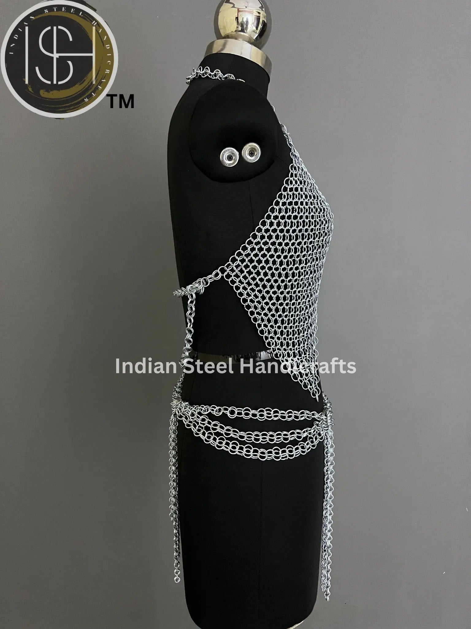 Metal Viking Top & Belt, Ren faire Chainmaille Handmade Medieval Cosplay Armor, SCA Larp Costume, Mother's day Reenactment, Christmas Gift.