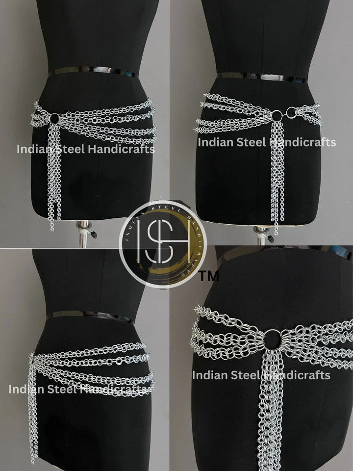 Metal Viking Top & Belt, Ren faire Chainmaille Handmade Medieval Cosplay Armor, SCA Larp Costume, Mother's day Reenactment, Christmas Gift. ISH Collection