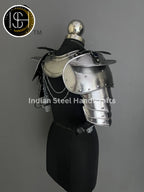 Female Knight Steel Armor: Gorget, Pouldron & Chainmail - LARP Cosplay