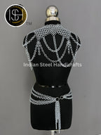 Metal Viking Top & Belt, Ren faire Chainmaille Handmade Medieval Cosplay Armor, SCA Larp Costume, Mother's day Reenactment, Christmas Gift. ISH Collection