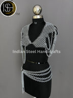 Metal Viking Top & Belt, Ren faire Chainmaille Handmade Medieval Cosplay Armor, SCA Larp Costume, Mother's day Reenactment, Christmas Gift. ISH Collection