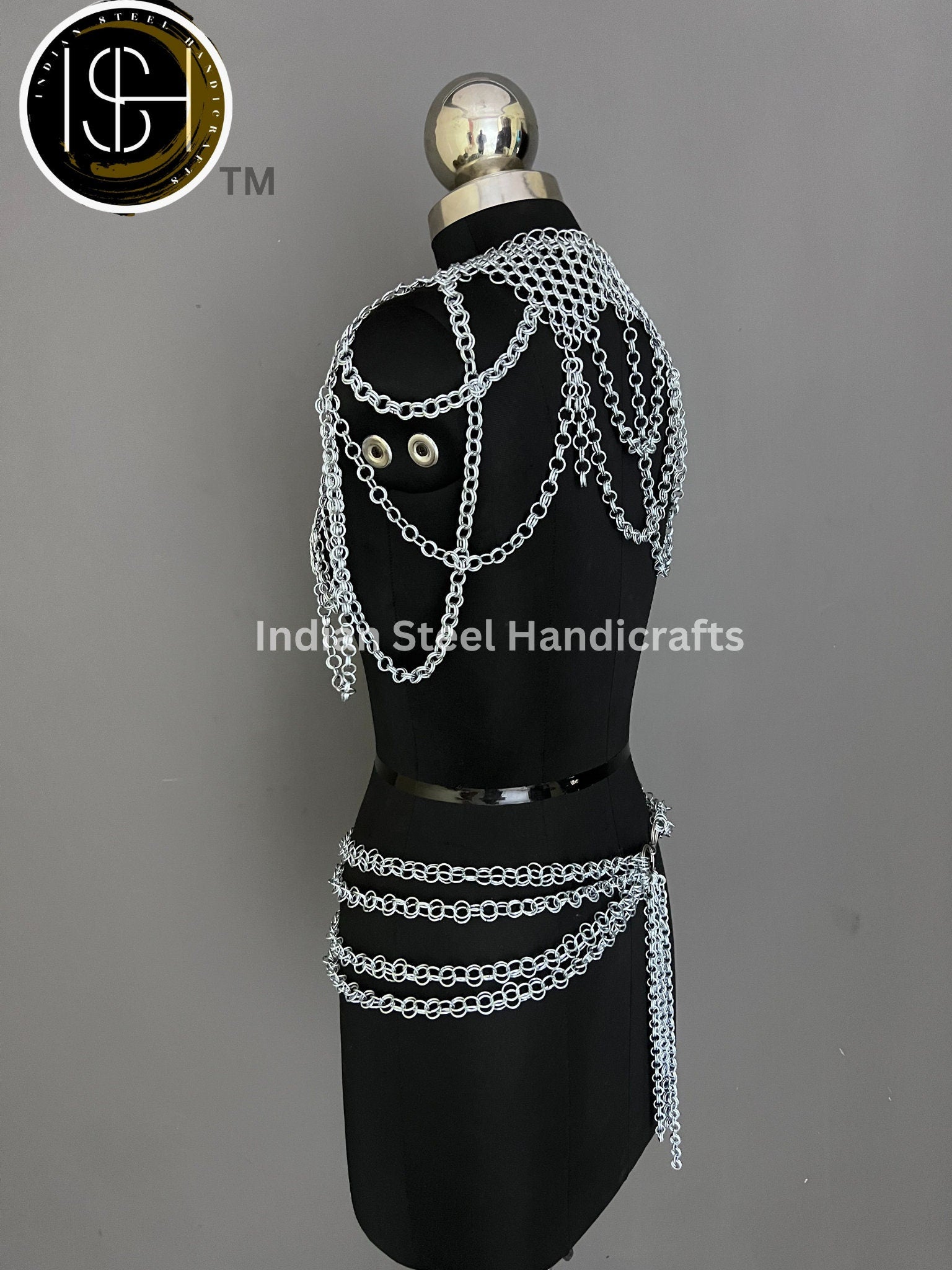 Metal Viking Top & Belt, Ren faire Chainmaille Handmade Medieval Cosplay Armor, SCA Larp Costume, Mother's day Reenactment, Christmas Gift.