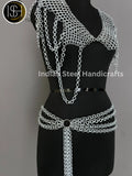 Metal Viking Top & Belt, Ren faire Chainmaille Handmade Medieval Cosplay Armor, SCA Larp Costume, Mother's day Reenactment, Christmas Gift. ISH Collection
