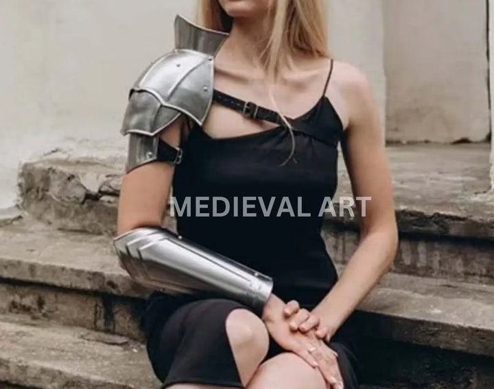 Handmade Steel Pauldron: Female Medieval LARP Armor
