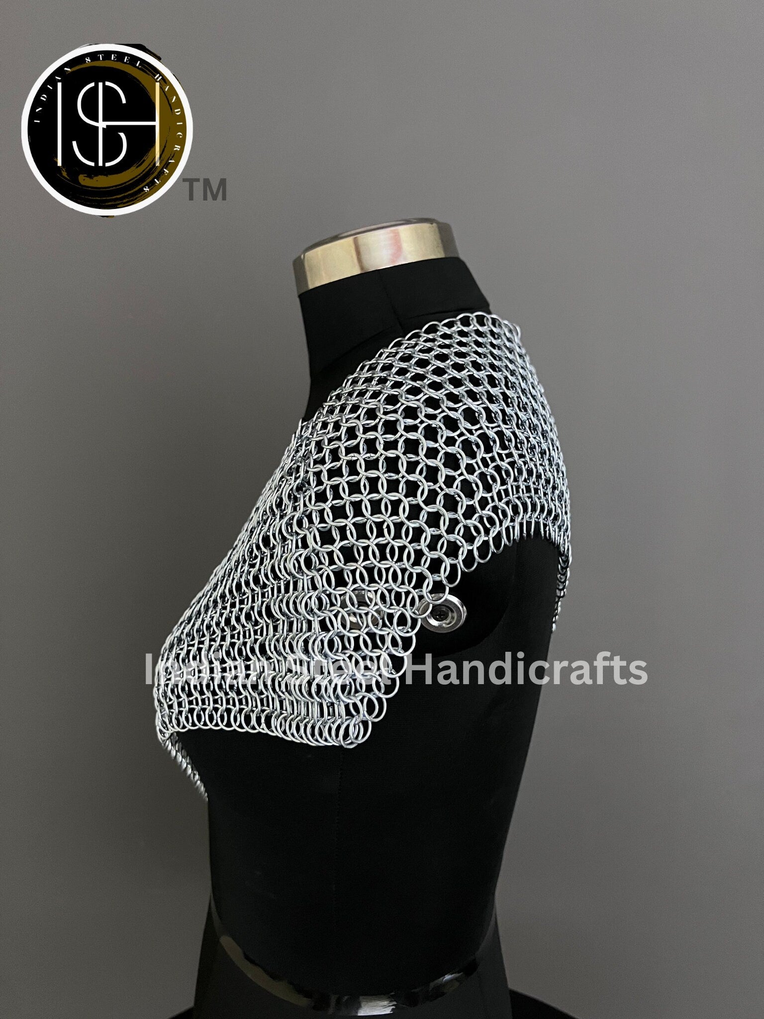 Chainmail Square Shoulder, Chainmaile Medieval Cosplay Costume, Festival Renaissance Fair & Collection.