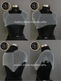 Chainmail Square Shoulder, Chainmaile Medieval Cosplay Costume, Festival Renaissance Fair & Collection. ISH Collection