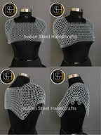 Chainmail Square Shoulder, Chainmaile Medieval Cosplay Costume, Festival Renaissance Fair & Collection. ISH Collection
