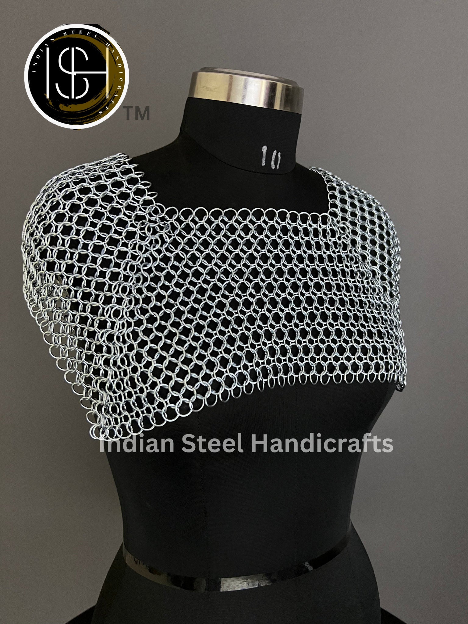Chainmail Square Shoulder, Chainmaile Medieval Cosplay Costume, Festival Renaissance Fair & Collection.