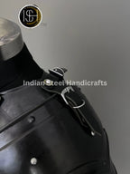 Female Knight Armor: Steel Gorget & Pouldron, Chainmail Top - LARP Cosplay