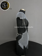 Chainmail Harness, Chainmail Chains Layers top & Skirt, Rings Costume, Wedding Cosplay Costume, Larp , Cosplay, Sca Armor, Gift For Women.