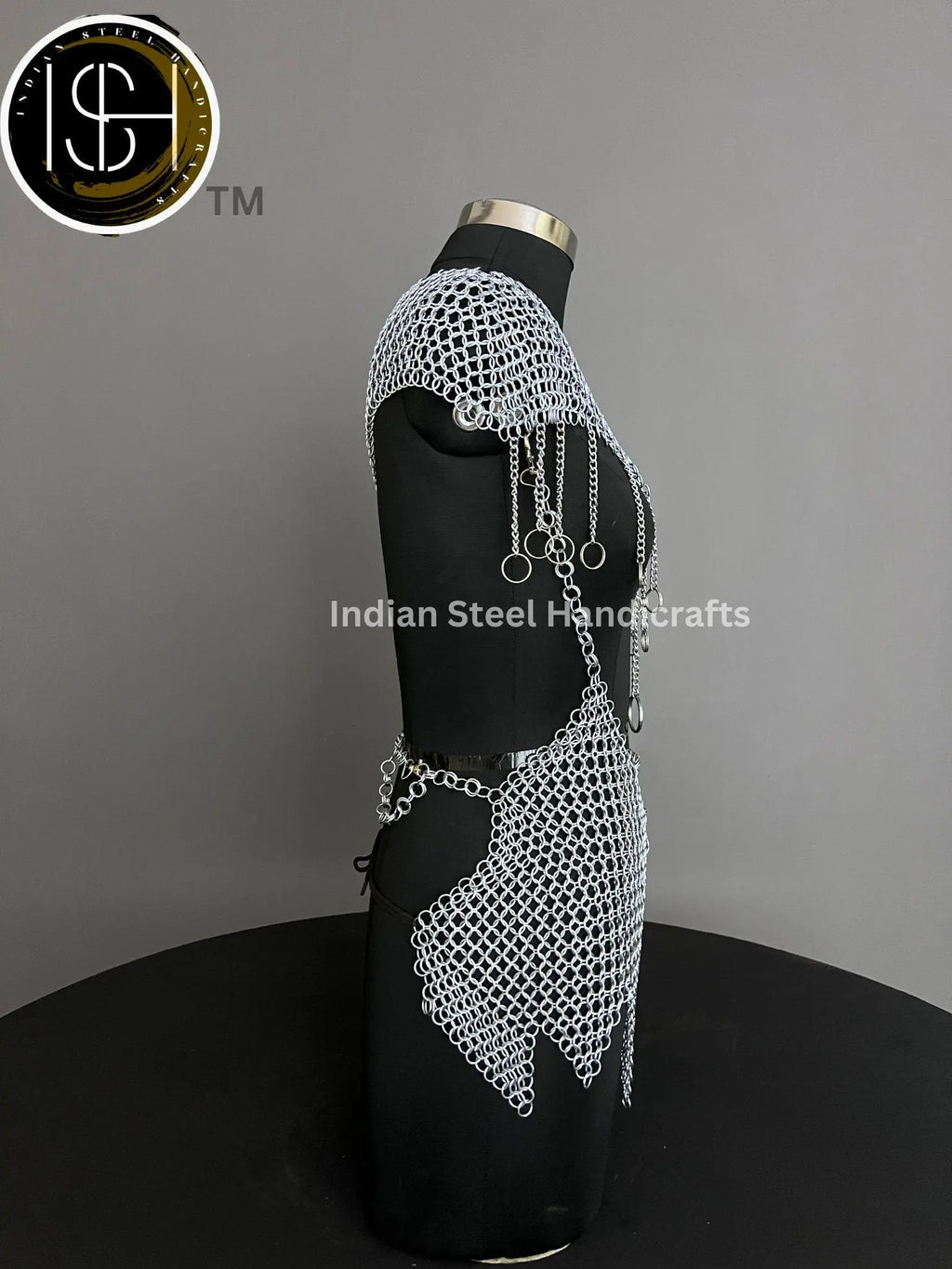 Chainmail Harness, Chainmail Chains Layers top & Skirt, Rings Costume, Wedding Cosplay Costume, Larp , Cosplay, Sca Armor, Gift For Women. ISH Collection