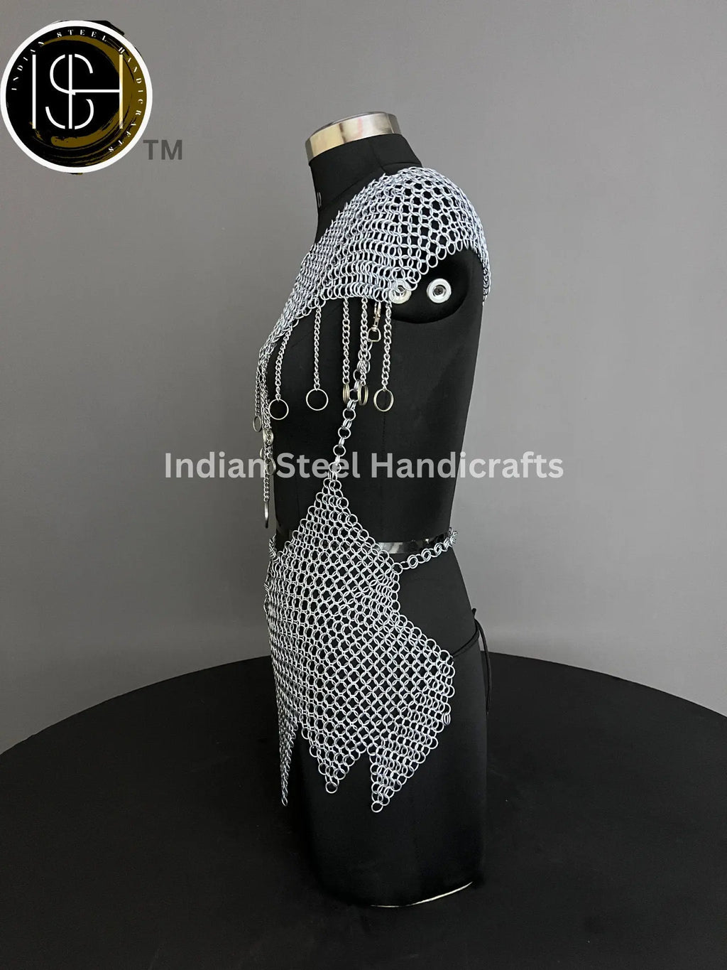 Chainmail Harness, Chainmail Chains Layers top & Skirt, Rings Costume, Wedding Cosplay Costume, Larp , Cosplay, Sca Armor, Gift For Women.