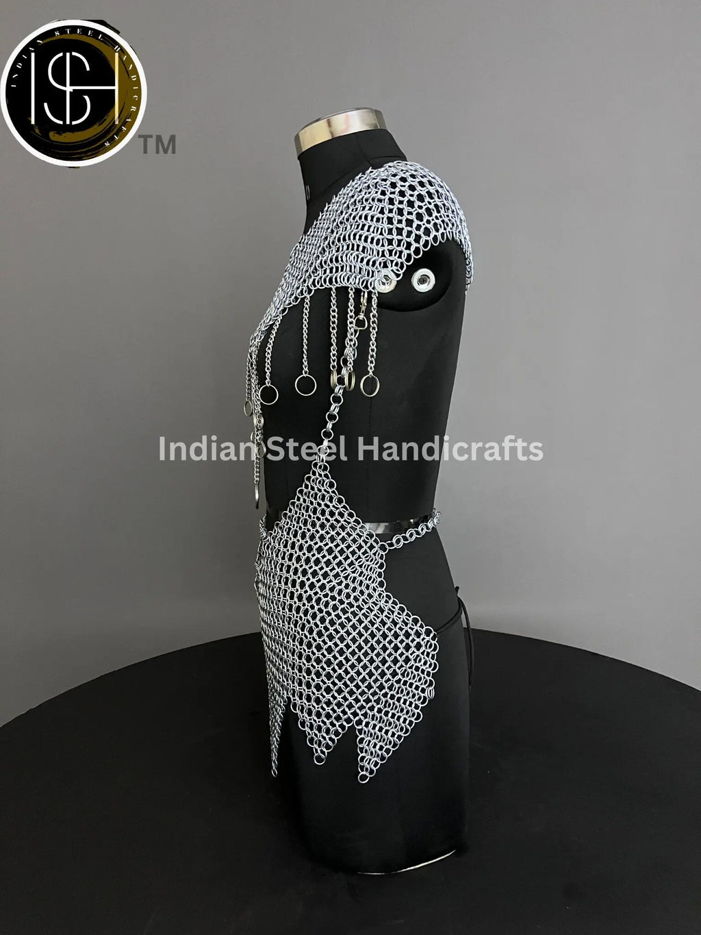 Chainmail Harness, Chainmail Chains Layers top & Skirt, Rings Costume, Wedding Cosplay Costume, Larp , Cosplay, Sca Armor, Gift For Women. ISH Collection