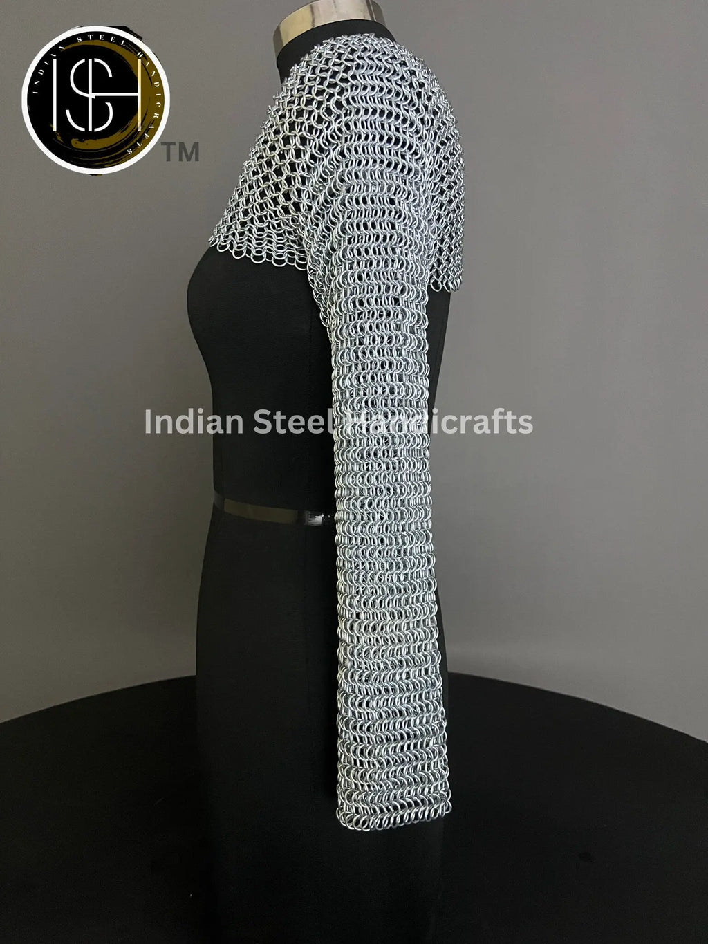 Chainmail Silver Long Sleeves Shrug, Handmade Loose Cropped Pullover Top, Elegant & Most Beautiful Wedding Costume, Halloween Cosplay Gift ISH Collection