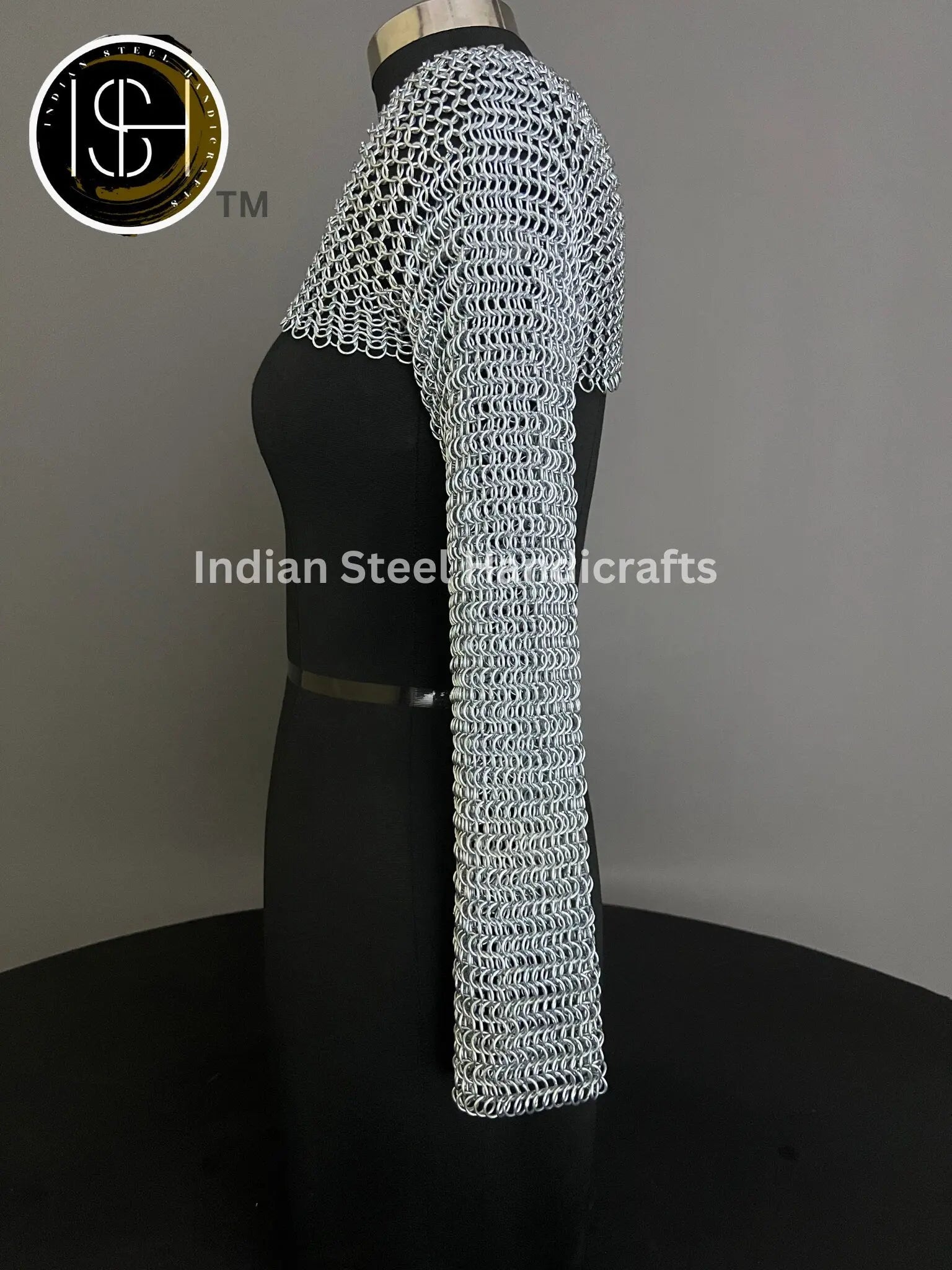 Chainmail Silver Long Sleeves Shrug, Handmade Loose Cropped Pullover Top, Elegant & Most Beautiful Wedding Costume, Halloween Cosplay Gift ISH Collection