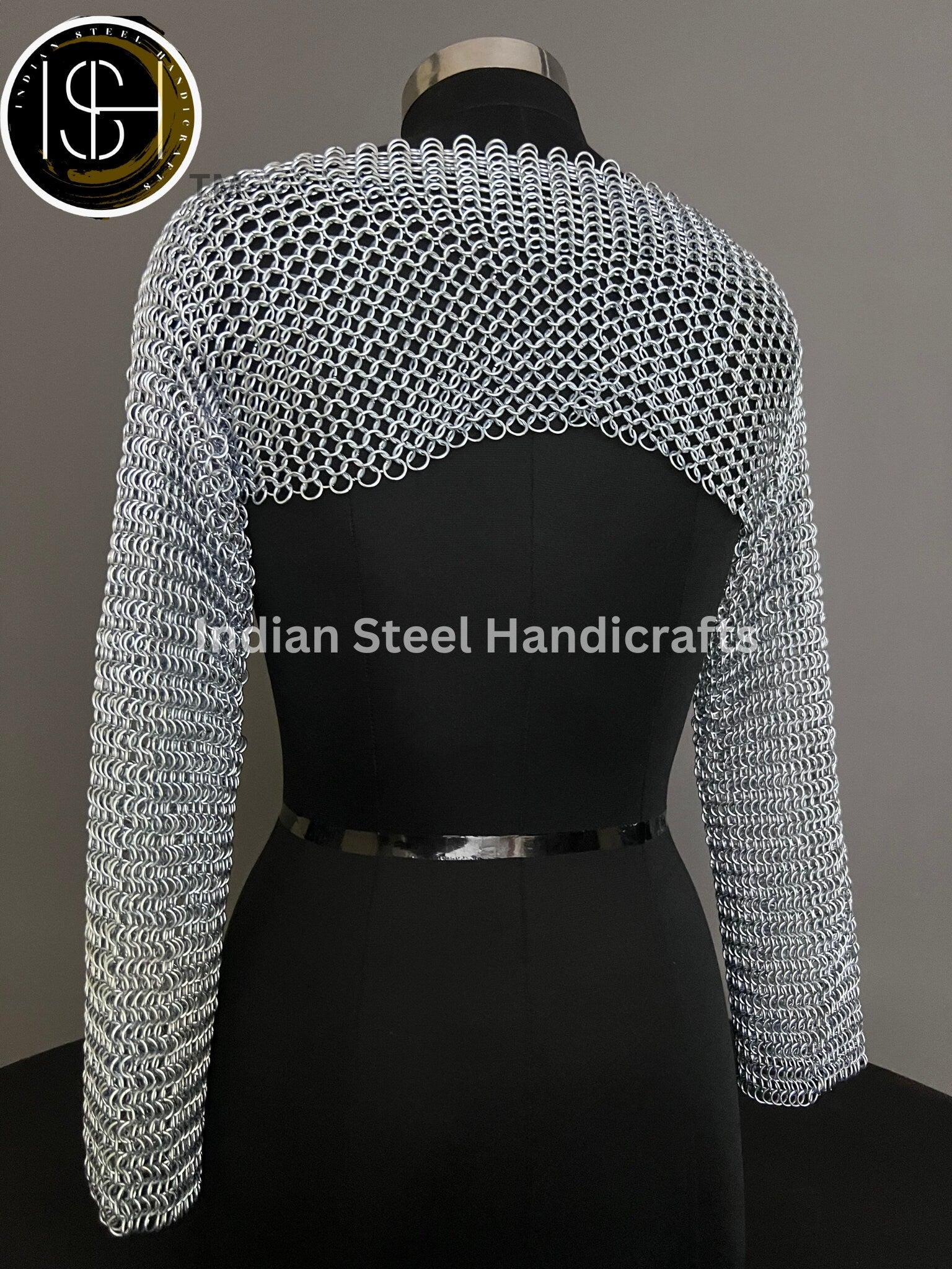 Chainmail Silver Long Sleeves Shrug, Handmade Loose Cropped Pullover Top, Elegant & Most Beautiful Wedding Costume, Halloween Cosplay Gift