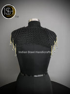 Chainmail Square Shoulder, Chainmail Jump Ring, Chainmail Neck Piece, Cosplay Costume, Chainmail Festival, Renaissance Faire Larp Gift. ISH Collection