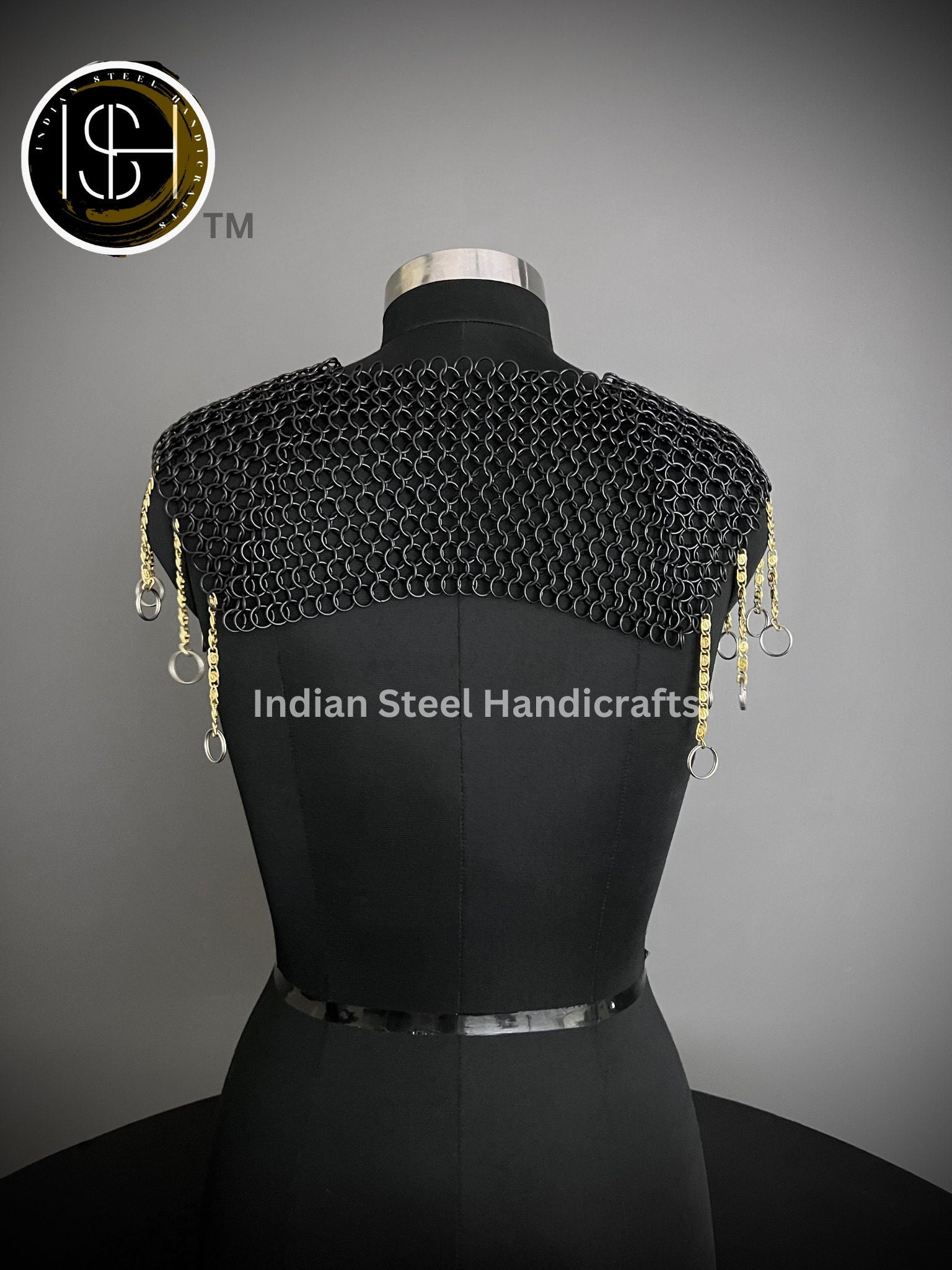 Chainmail Square Shoulder, Chainmail Jump Ring, Chainmail Neck Piece, Cosplay Costume, Chainmail Festival, Renaissance Faire Larp Gift.