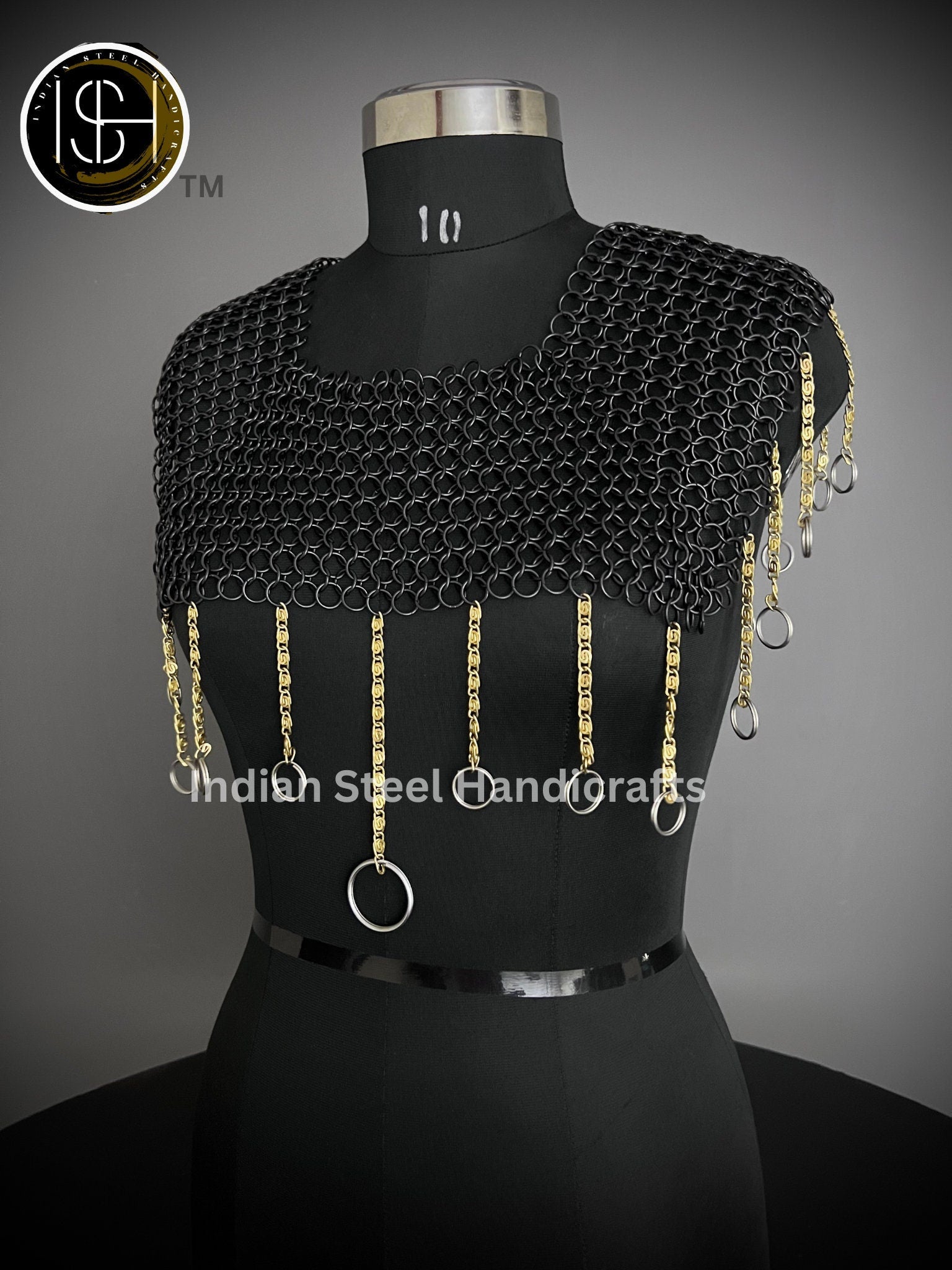 Chainmail Square Shoulder, Chainmail Jump Ring, Chainmail Neck Piece, Cosplay Costume, Chainmail Festival, Renaissance Faire Larp Gift.