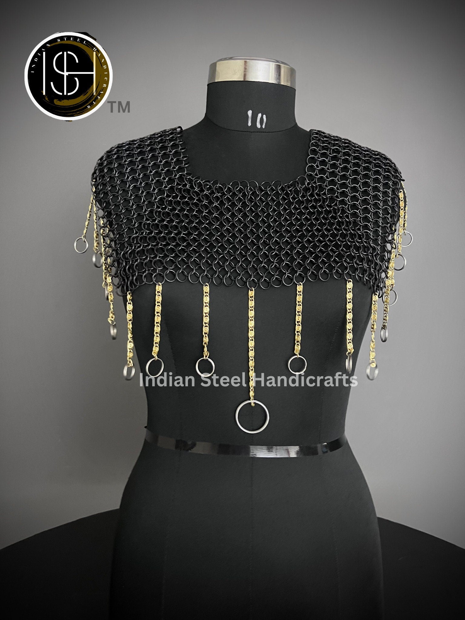 Chainmail Square Shoulder, Chainmail Jump Ring, Chainmail Neck Piece, Cosplay Costume, Chainmail Festival, Renaissance Faire Larp Gift.