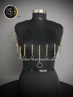 Chainmail Square Shoulder, Chainmail Jump Ring, Chainmail Neck Piece, Cosplay Costume, Chainmail Festival, Renaissance Faire Larp Gift. ISH Collection