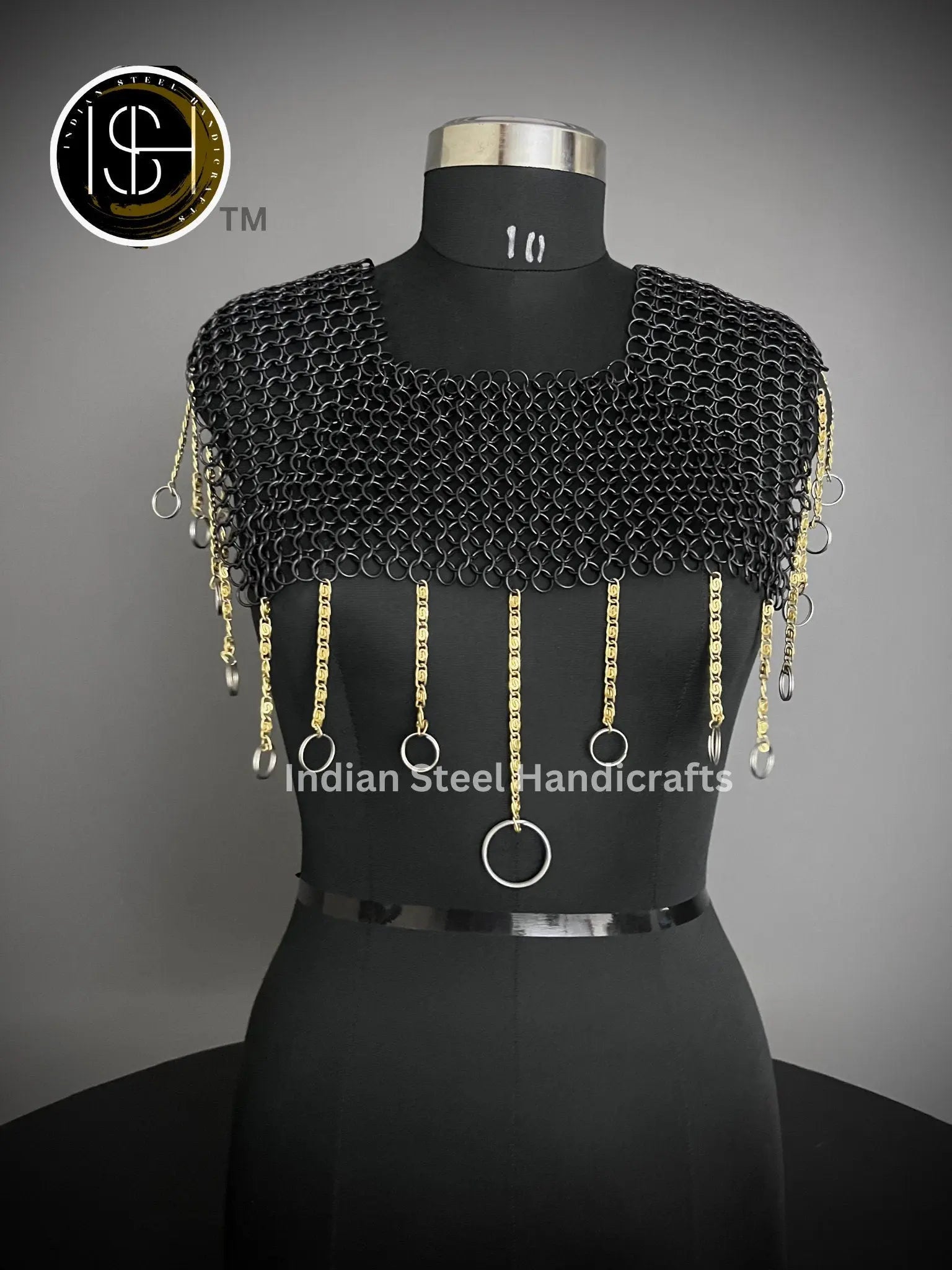 Chainmail Square Shoulder, Chainmail Jump Ring, Chainmail Neck Piece, Cosplay Costume, Chainmail Festival, Renaissance Faire Larp Gift. ISH Collection