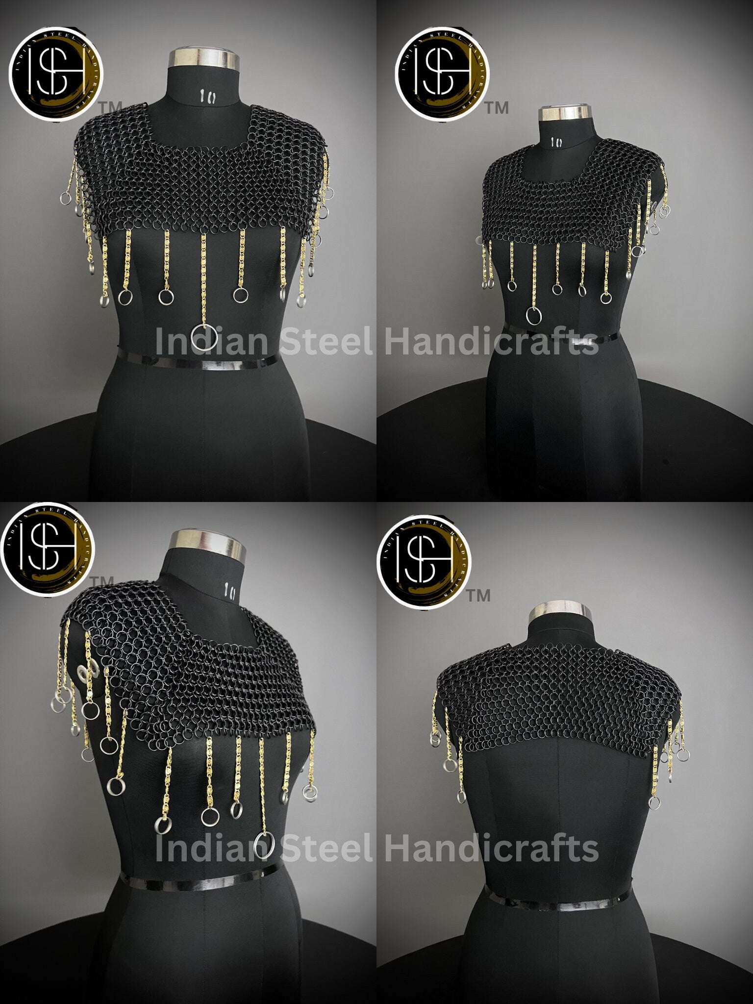 Chainmail Square Shoulder, Chainmail Jump Ring, Chainmail Neck Piece, Cosplay Costume, Chainmail Festival, Renaissance Faire Larp Gift.