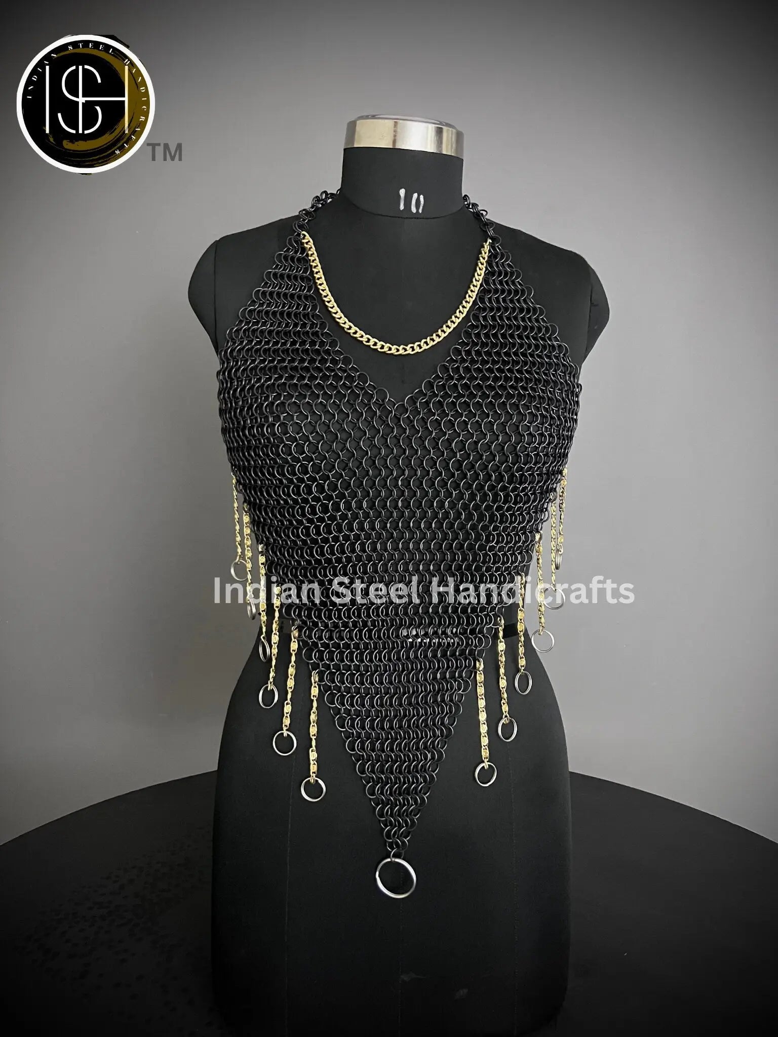 Chainmail Harness, Chainmail Chains Layers top, Jump Rings Costume, Wedding Cosplay Costume, Larp , Cosplay, Sca Armor, Gift For Women. ISH Collection