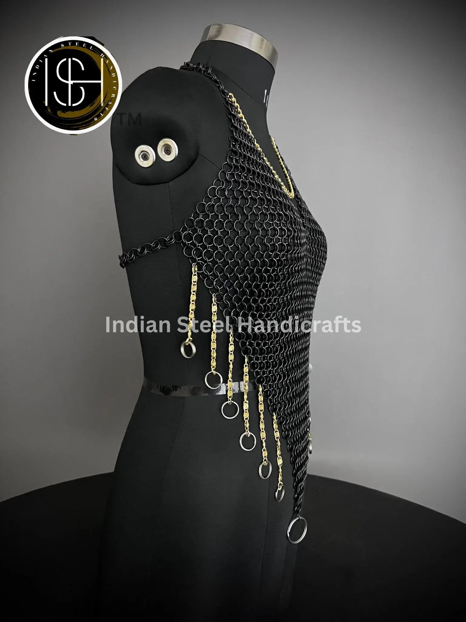 Chainmail Harness, Chainmail Chains Layers top, Jump Rings Costume, Wedding Cosplay Costume, Larp , Cosplay, Sca Armor, Gift For Women. ISH Collection