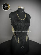 Chainmail Harness, Chainmail Chains Layers top, Jump Rings Costume, Wedding Cosplay Costume, Larp , Cosplay, Sca Armor, Gift For Women. ISH Collection