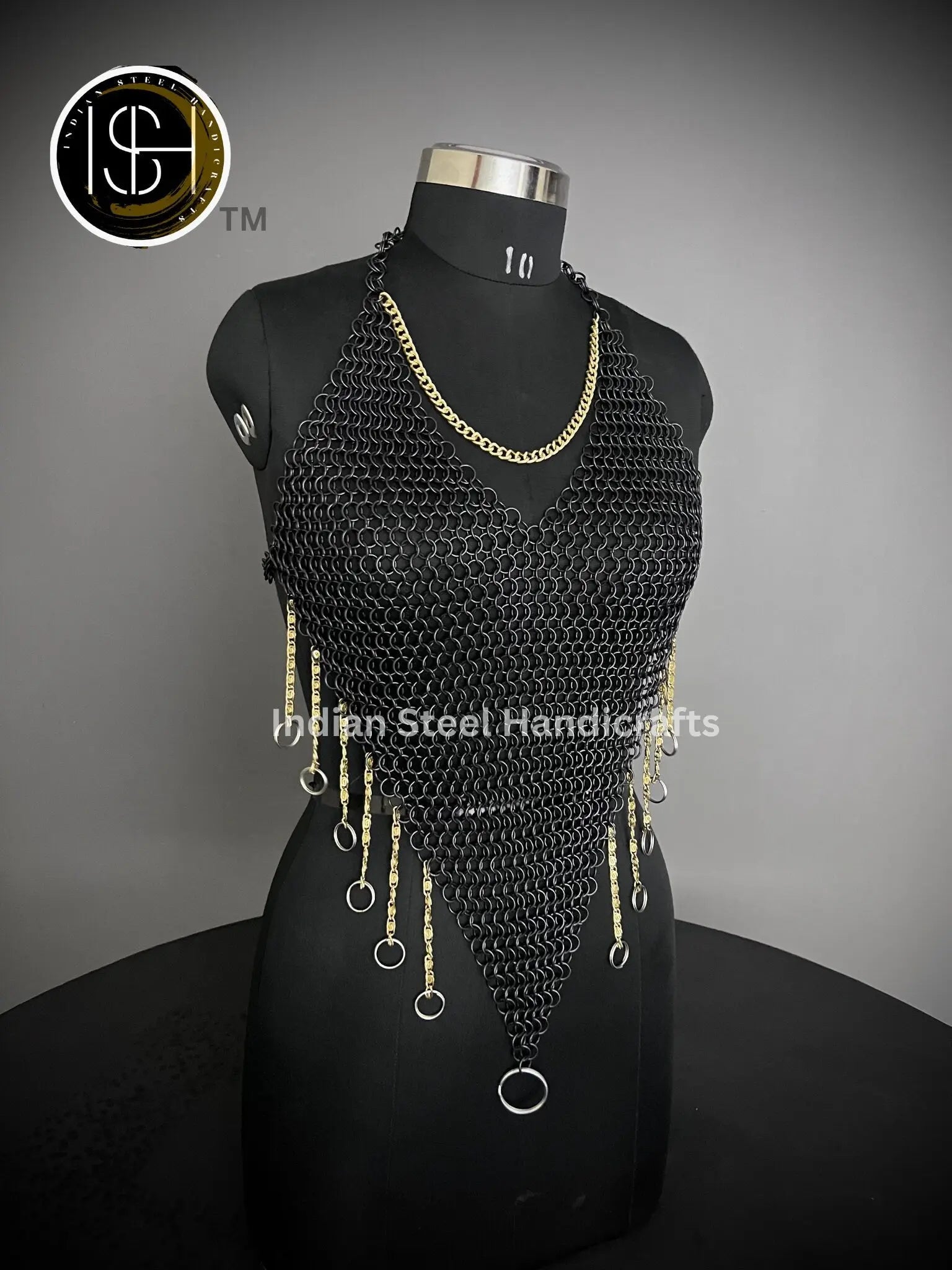 Chainmail Harness, Chainmail Chains Layers top, Jump Rings Costume, Wedding Cosplay Costume, Larp , Cosplay, Sca Armor, Gift For Women. ISH Collection