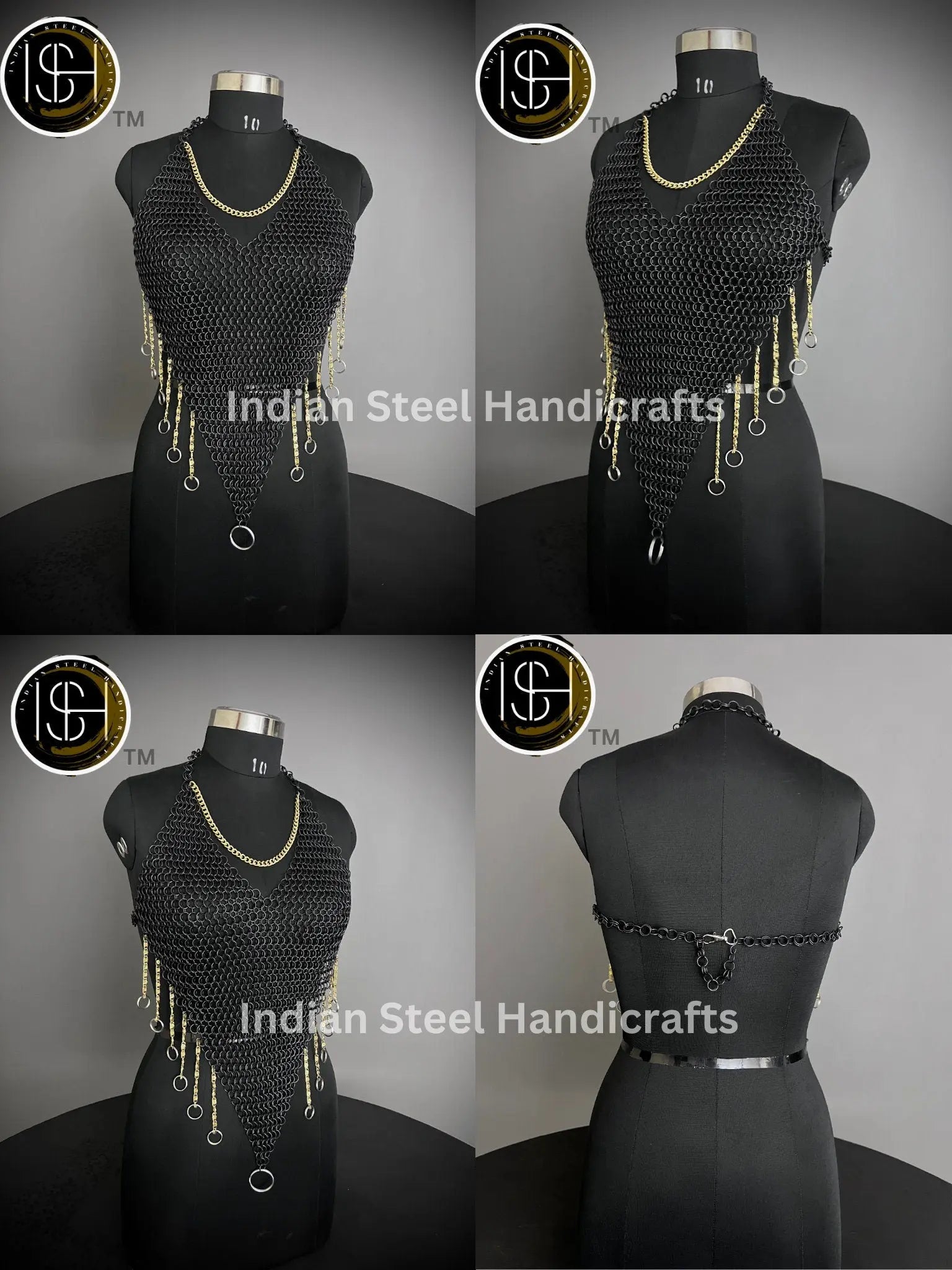 Chainmail Harness, Chainmail Chains Layers top, Jump Rings Costume, Wedding Cosplay Costume, Larp , Cosplay, Sca Armor, Gift For Women. ISH Collection