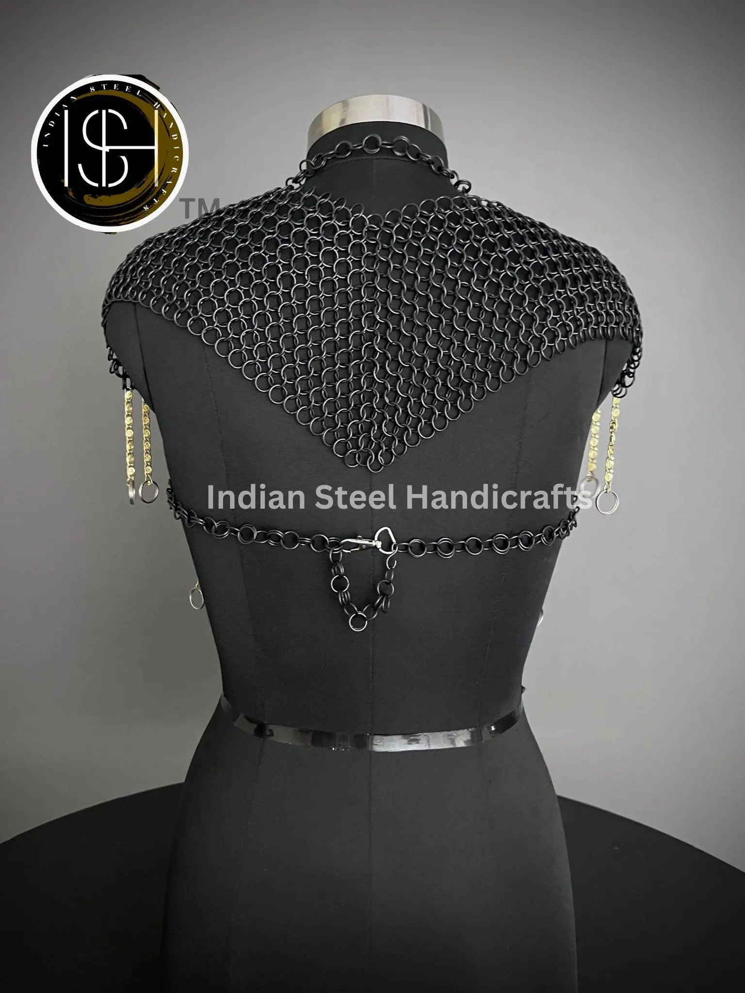 Chainmail Harness, Chainmail Chains Layers top, Jump Rings Costume, Wedding Cosplay Costume, Larp , Cosplay, Sca Armor, Gift For Women. ISH Collection