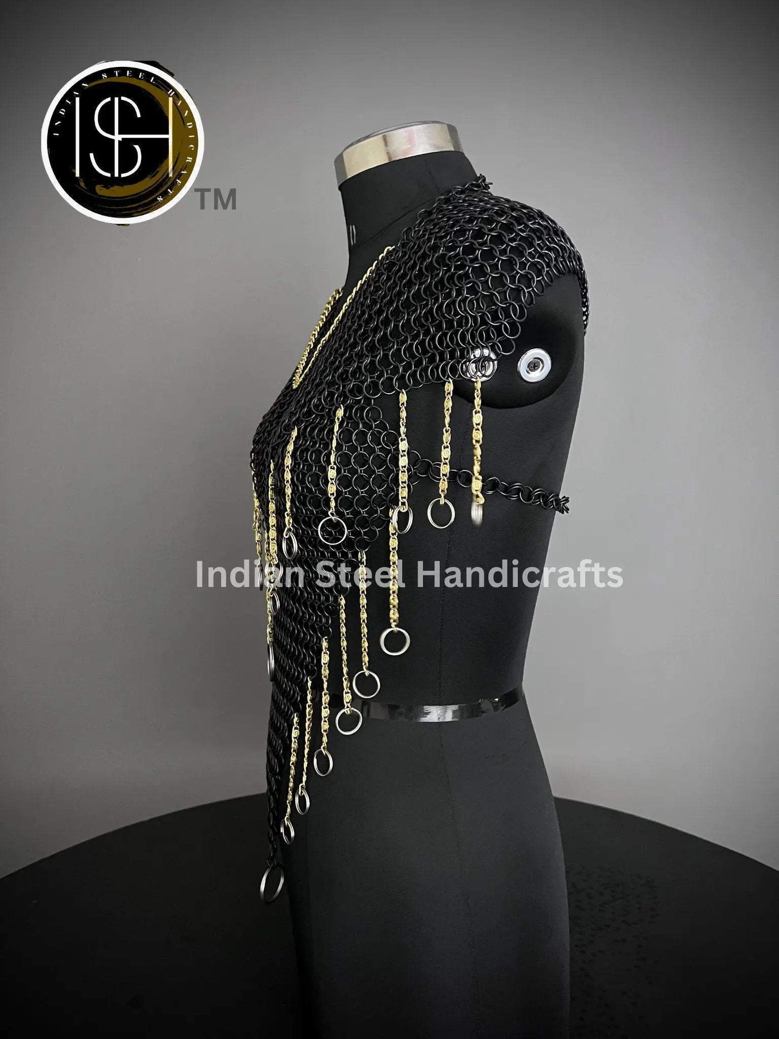 Chainmail Harness, Chainmail Chains Layers top, Jump Rings Costume, Wedding Cosplay Costume, Larp , Cosplay, Sca Armor, Gift For Women. ISH Collection