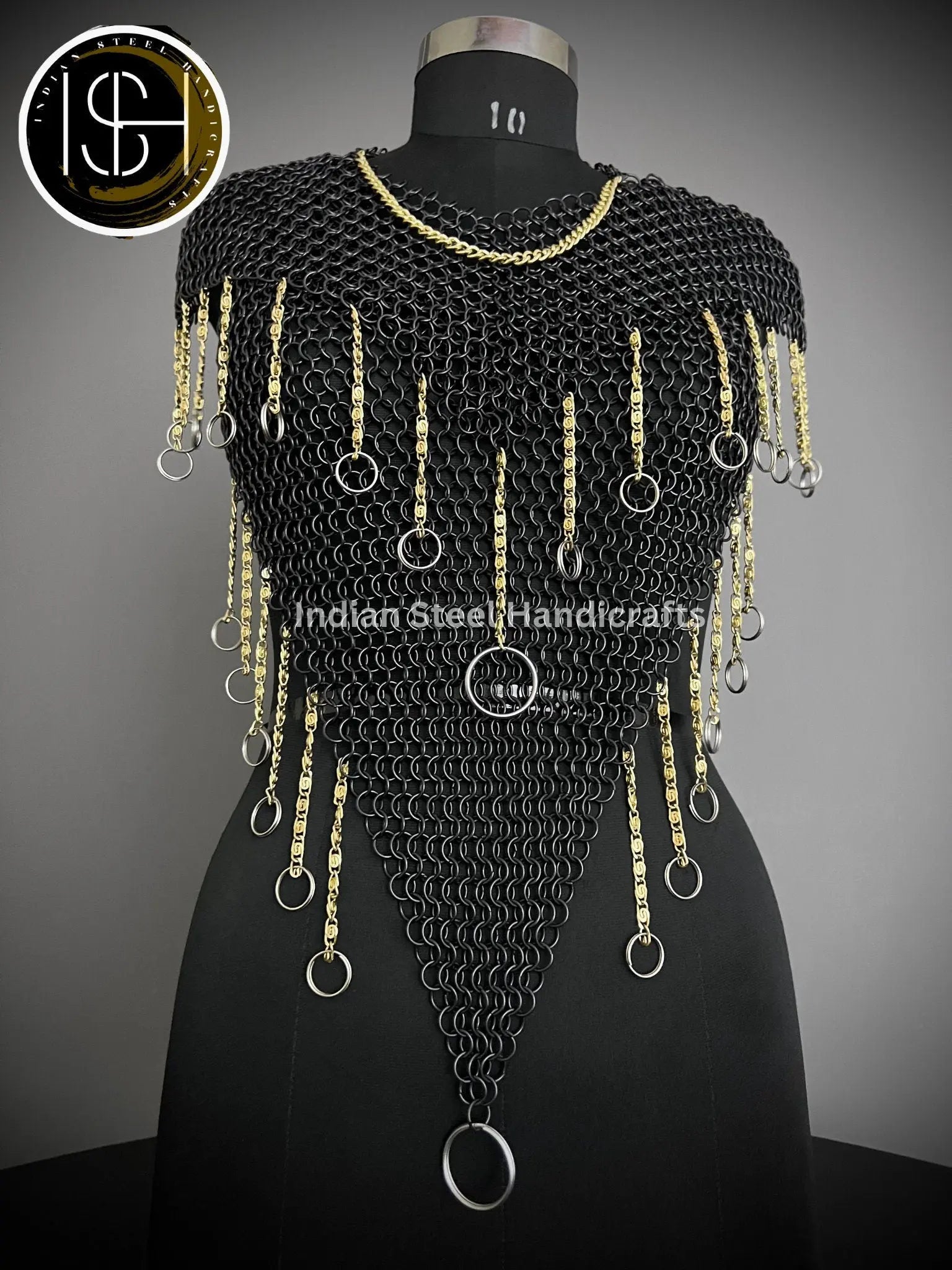 Chainmail Harness, Chainmail Chains Layers top, Jump Rings Costume, Wedding Cosplay Costume, Larp , Cosplay, Sca Armor, Gift For Women. ISH Collection