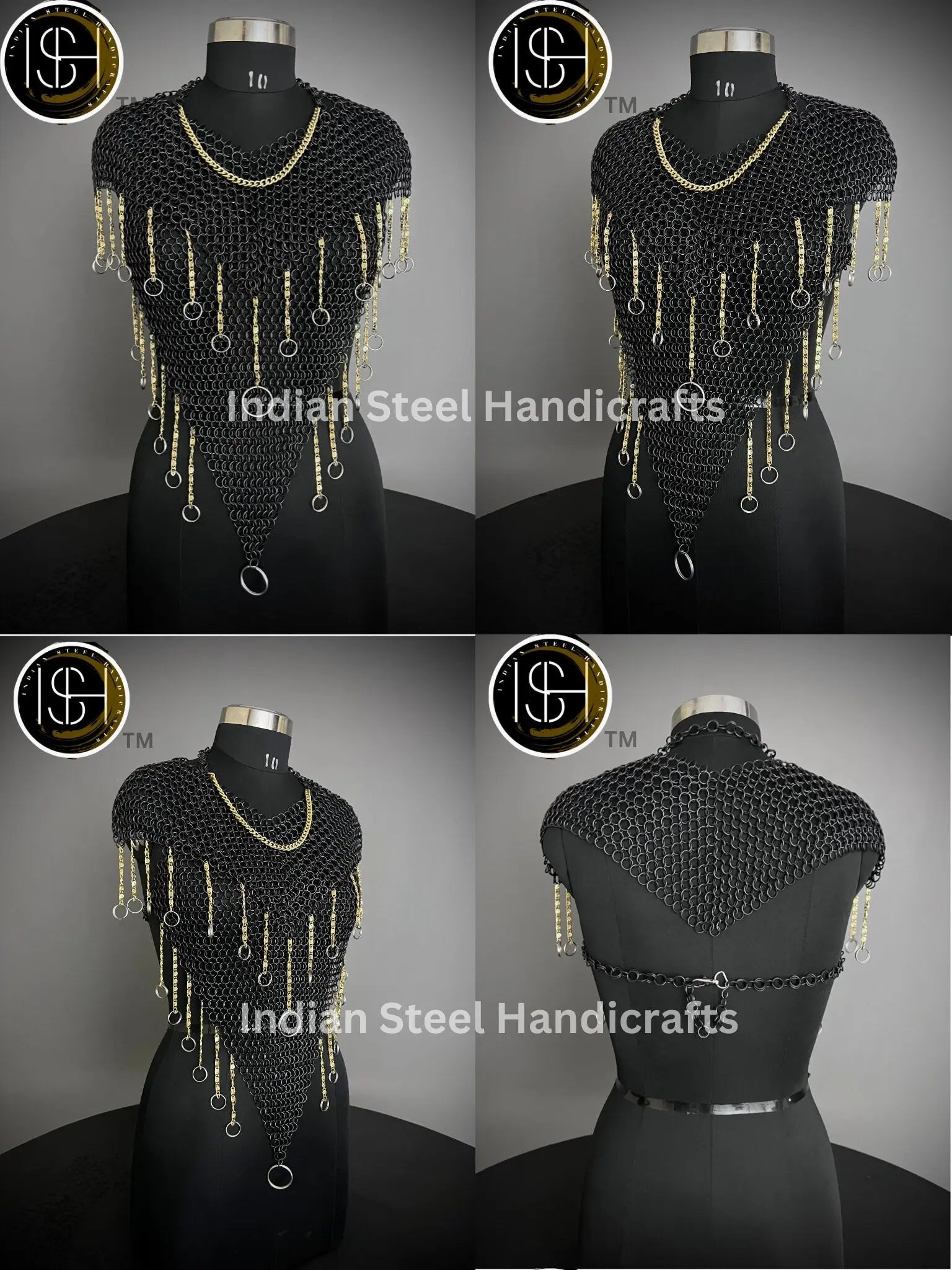 Chainmail Harness, Chainmail Chains Layers top, Jump Rings Costume, Wedding Cosplay Costume, Larp , Cosplay, Sca Armor, Gift For Women. ISH Collection