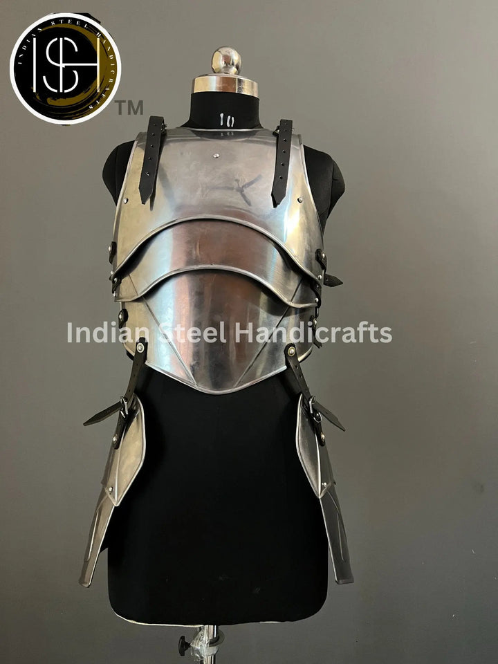 Steel Lady Armor: Medieval Knight Chest & Tasset - LARP Cosplay Costume
