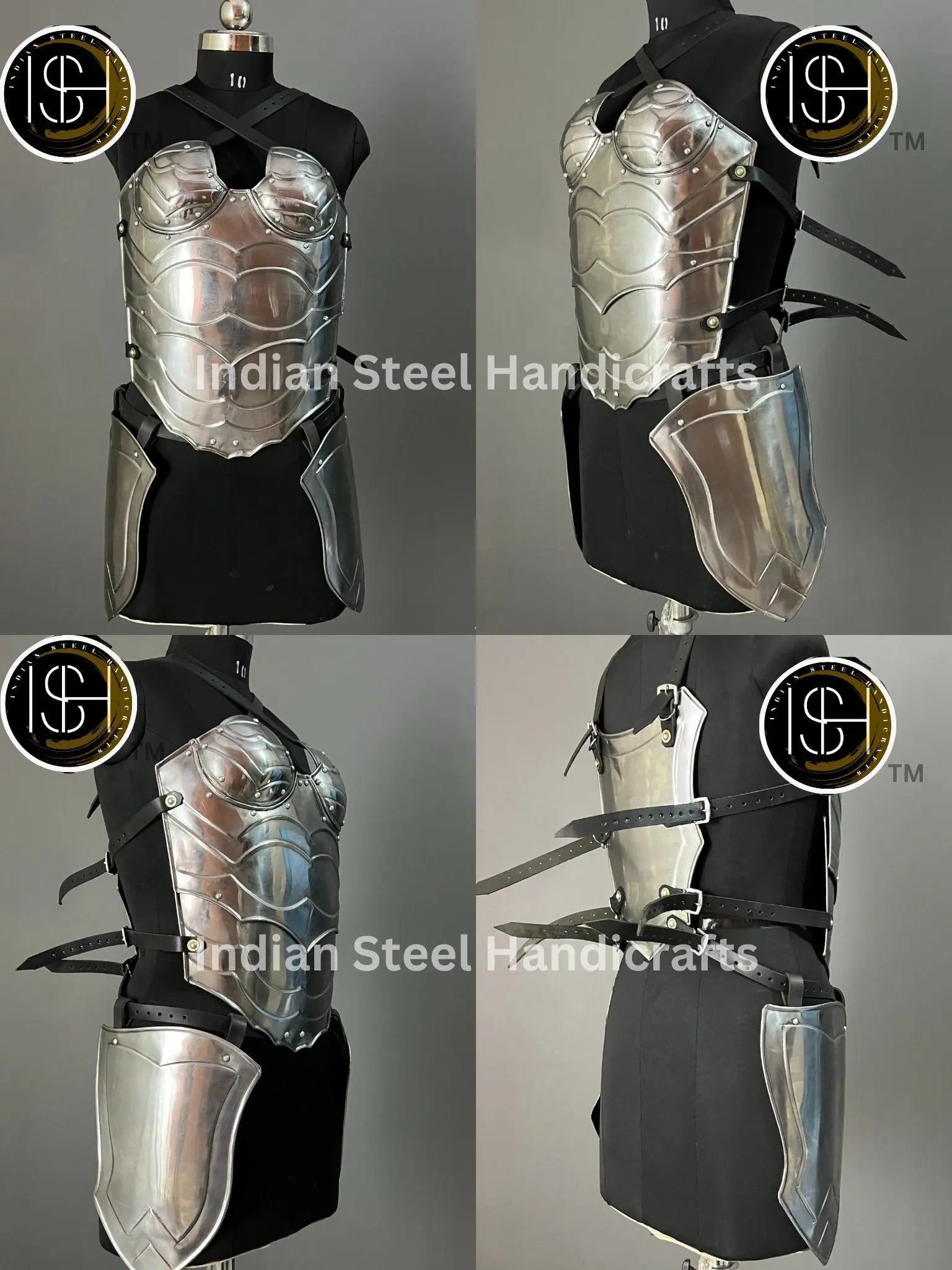 Steel Lady Armor: Medieval Knight Chest & Tasset - LARP Cosplay Costume