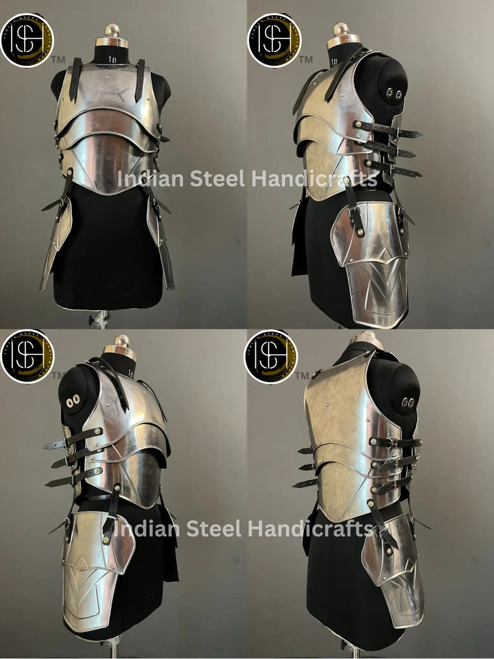 Steel Lady Armor: Medieval Knight Chest & Tasset - LARP Cosplay Costume