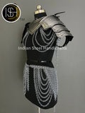Handmade Chainmail Skirt & Top: Steel Viking Armor Costume