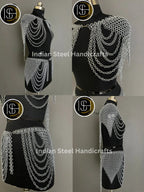 Handmade Chainmail Skirt & Top: Steel Viking Armor Costume