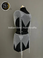 Metal Viking Skirt & Top,Medieval Shield, Chainmail Handmade Medieval Armor, SCA Larp Costume, Mother's day Reenactment, Christmas Gift. ISH Collection