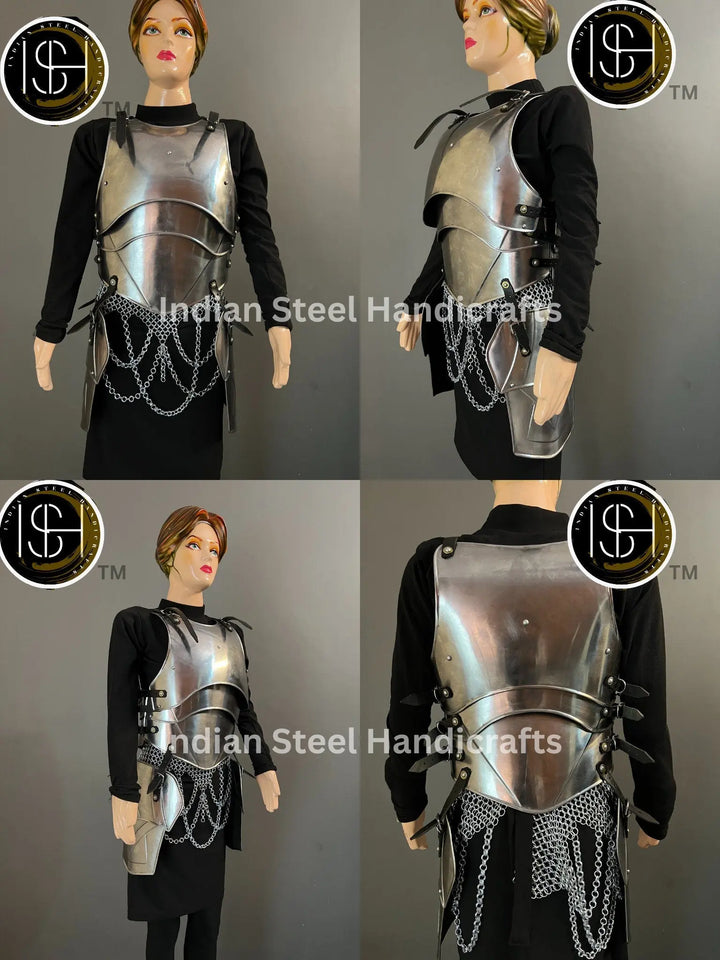 Medieval Lady Knight Armor: Steel Fantasy Costume, LARP Cosplay